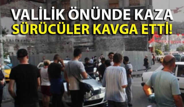 Zonguldakta meydana gelen maddi hasarlı kaza sonrası sürücüler arasında gerginlik yaşandı