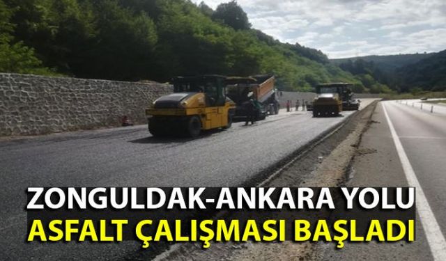 Zonguldak-Ankara kara yolunun Sapça Tüneli ile Gökgöl Tüneli arasında asfaltlama çalışmasına başlandı