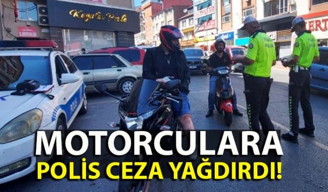 Zonguldakın Ereğli ilçesi Emniyet Müdürlüğü Trafik Denetleme büro amirliğince ilçe merkezinde yapılan Motosiklet uygulamasında sürücülere ceza yağdı