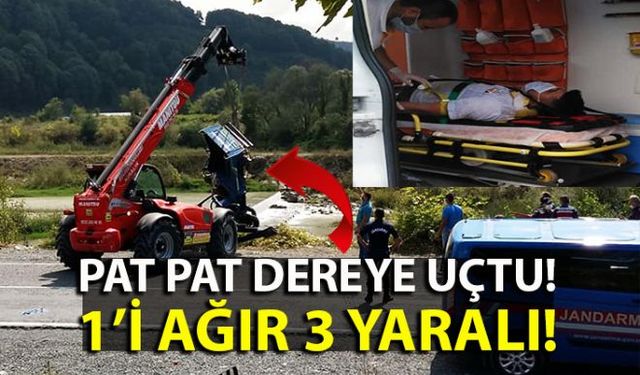 Zonguldak Alaplı ilçesinde tarım aracı pat pat dereye uçtu