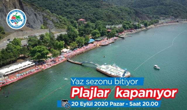 Ereğli Belediyesi Sevgi ve Barış plajları yaz sezonunun sona ermesi nedeniyle Pazar günü saat 20