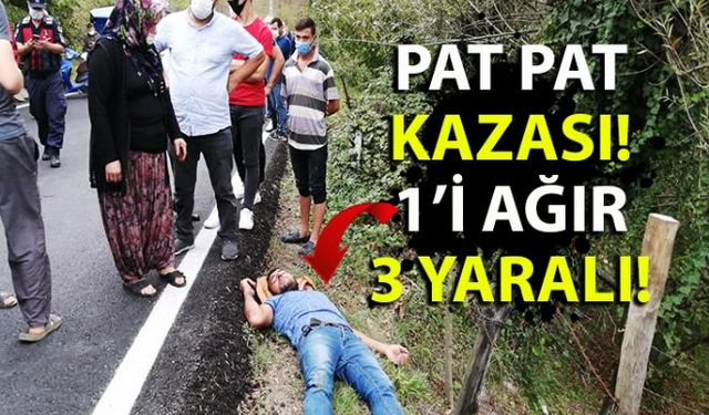 Zonguldak'ın Alaplı ilçesi Mollabey köyünde pat pat kazası sonucu 1'i ağır 3 kişi yaralandı