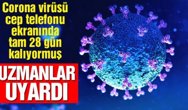 Yapılan araştırma sonucunda Corona virüsün telefon ekranında tam 28 gün kaldığı tespit edildi