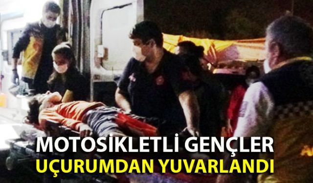 Zonguldak'ın Ereğli ilçesinde sürücüsünün direksiyon hakimiyetini kaybettiği motosiklet uçuruma yuvarlandı