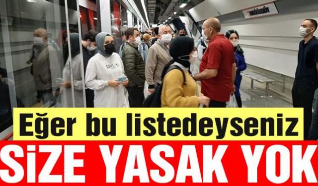 İçişleri Bakanlığının valiliklere gönderdiği genelgede, Covid-19 tedbirleri doğrultusunda sokağa çıkma kısıtlamasından muaf sayılacak kişiler de tek tek sıralandı