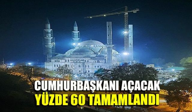 Zonguldakta yapımı devam Merkez Camiinin akşam ışıklandırılması yapıldı