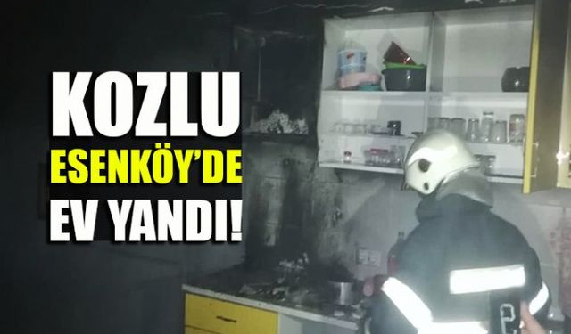 Zonguldakın Kozlu ilçesine bağlı Esenköy mahallesi Abaz Caddesi Avlu-161 apartmanında bir dairede yangın çıktı