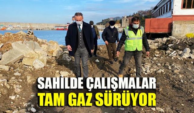 Zonguldak Belediye Başkanı Ömer Selim Alan, Sahil-Liman proje çalışmalarını yerinde inceleyerek, bilgi aldı