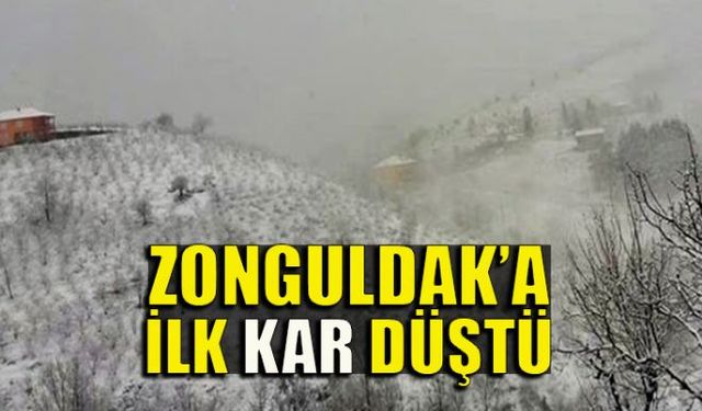 Zonguldak'ın yüksek kesimlerinde başlayan kar yağışı, Alaplı Gümeli'de etkisini gösterdi