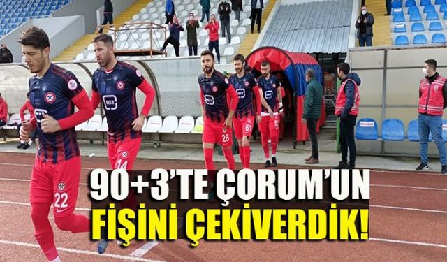 Zonguldak Kömürspor 90+3'te bulduğu golle Çorum FK'yı çimlere gömdü!