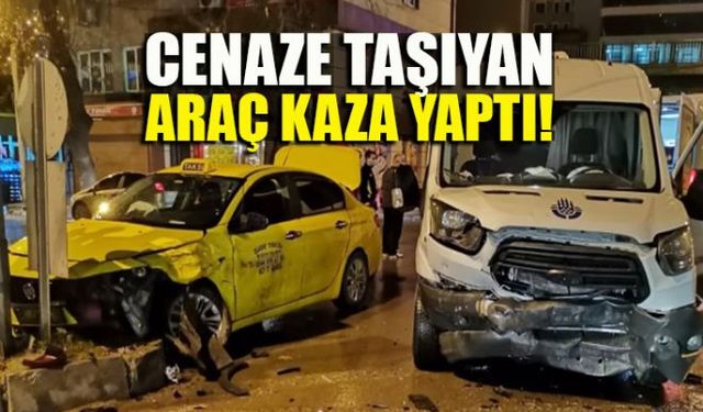 Zonguldakta cenaze taşıyan araçla ticari taksinin çarpıştığı kazada 1 kişi yaralandı