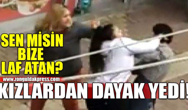 İki kız kardeş bir erkeği sokak ortasında evire çevire dövdü