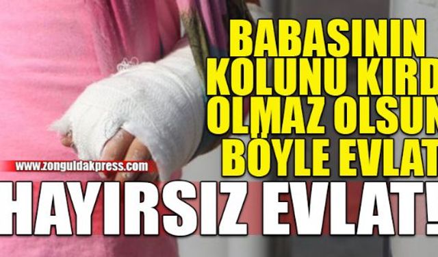 Zonguldakın Ereğli ilçesinde aile arasında çıkan bıçak ve baltalı kavgada oğul babasının kolunu kırdı