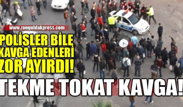 Zonguldakın Ereğli ilçesinde trafikten kaynaklandığı iddia edilen tartışma taraflar arasında kavgaya dönüştü