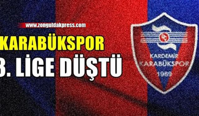 Karabükspor, 1922 Konyaspor'a 2-0 mağlup olarak bitime 9 hafta kala küme düştü