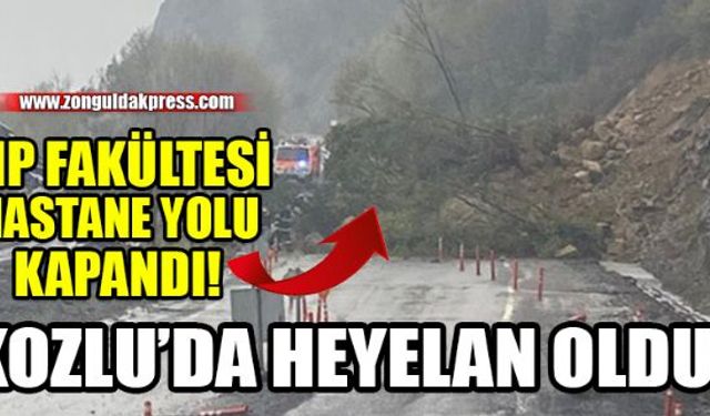 Zonguldak-Kozlu Ereğli güzergahında heyelan nedeniyle yol kapandı