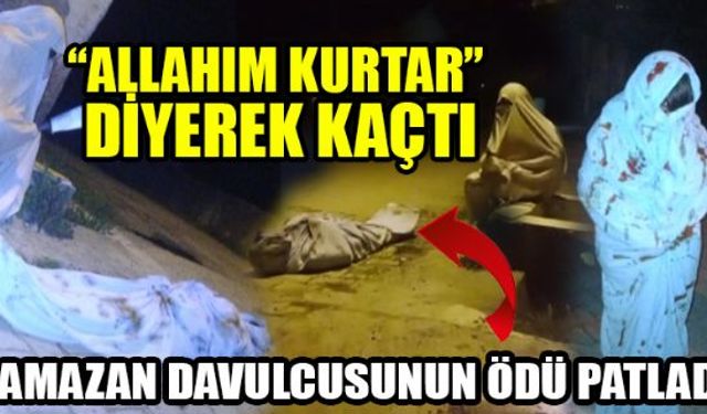 Zonguldakın Ereğli ilçesinde kafadar gençler ramazan davulcusuna öyle bir eşşek şakası yaptı ki, davulcunun ödü patladı