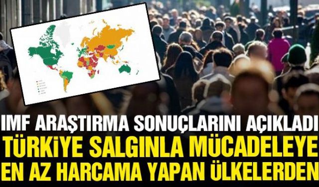 Uluslararası Para Fonu'nun (IMF) salgınla mücadelede ülkelerin harcamalarına ilişkin araştırmasına göre Türkiye, gayri safi yurt içi hasılaya oranla en az harcama yapan ülkelerden biri oldu