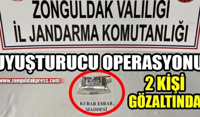 Zonguldak'ın Çaycuma İlçesi Perşembe Beldesi'nde üzerinde uyuşturucu madde bulunduran 2 kişi yakalandı