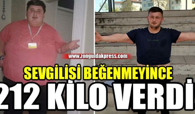 Zonguldak'ın Alaplı ilçesinde, sevgilisi kendisini beğenmeyince 6 ayda 212 kilo vererek 84 kiloya kadar düşen Akın Türkoğlu (23), vücudundaki yağ sarkmalarından dolayı korse takarak yaşamını sürdürmeye çalışıyor