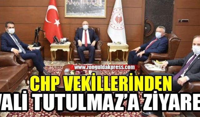 Zonguldak Milletvekilleri Deniz Yavuzyılmaz ve Ünal Demirtaş ile Cumhuriyet Halk Partisi (CHP) İl Başkanı Murat Pulat, Vali Mustafa Tutulmaz'ı ziyaret etti