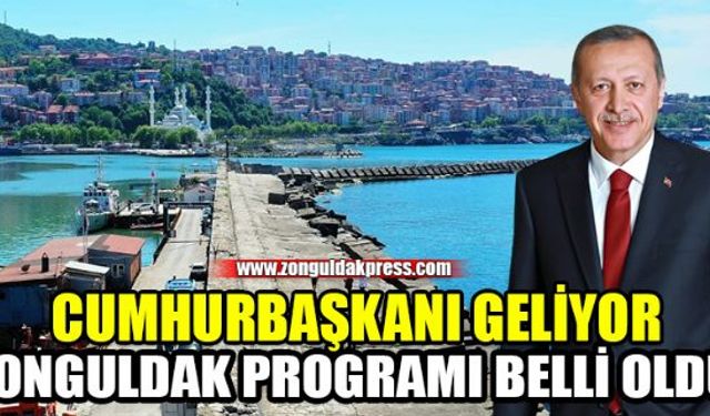 Cumhurbaşkanı Recep Tayyip Erdoğan'ın, Zonguldaka Uzun Mehmet Camisi'nin açılışı için 4 Haziranda Zonguldak programı belli oldu