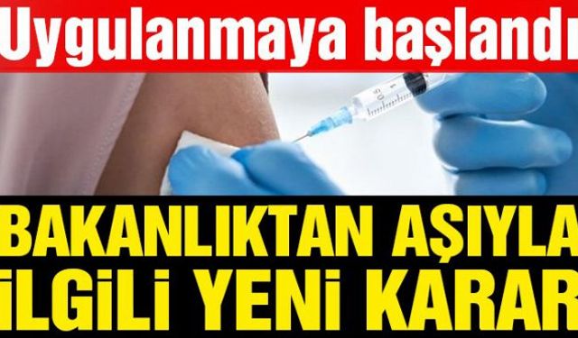 Sağlık Bakanlığı Koronavirüs Bilim Kurulu'nun kararı ile hastalığı atlatıp, ilk doz aşısını BioNTech yaptıranlarda tek doz aşı uygulamasına geçildi