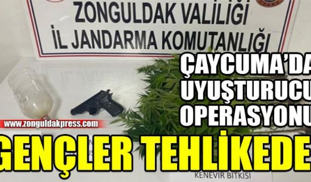 Zonguldak'ın Çaycuma İlçesi Perşembe Beldesi'nde yapılan uyuşturucu operasyonunda 1 kişi yakalandı