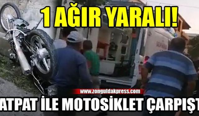 Zonguldakın Alaplı ilçesine bağlı Yedigelli köyünde patpat ile motosikletin çarpışması sonucu meydana gelen kazada bir kişi ağır yaralandı