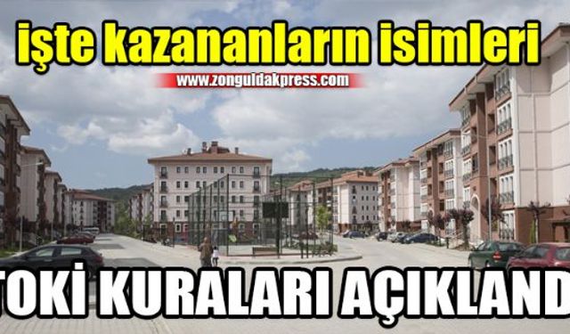 Zonguldakın Gökçebey İlçesi İstasyon Mahallesine inşaa edilen 298 Konut Projesinde, kura sonuçları3+1 asil ve yedek liste, 2+1 asil ve yedek liste olarak açıklandı