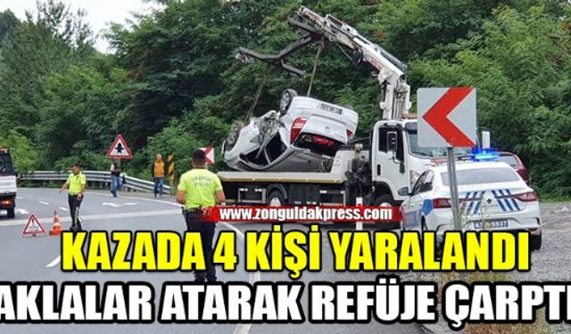 Zonguldak'ın Ereğli İlçesi'nde meydana gelen trafik kazasında 4 kişi yaralandı