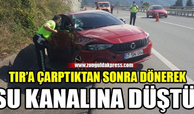 Zonguldakın Ereğli İlçesinde meydana gelen trafik kazasında bir kişi yaralandı