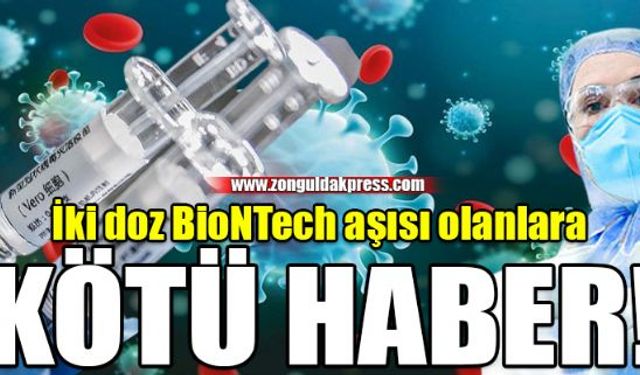 Stanford Üniversitesi ve Emory Üniversitesi'nde yapılan bir araştırma iki doz Pfizer/BioNTech aşısı olanların elde ettiği bağışıklığın çok kısa bir süre içinde bittiğini ortaya koydu