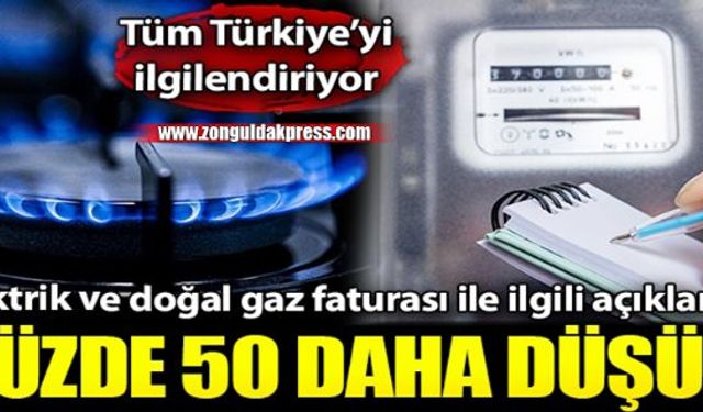 Elektrik ve doğalgaz faturaları artık...