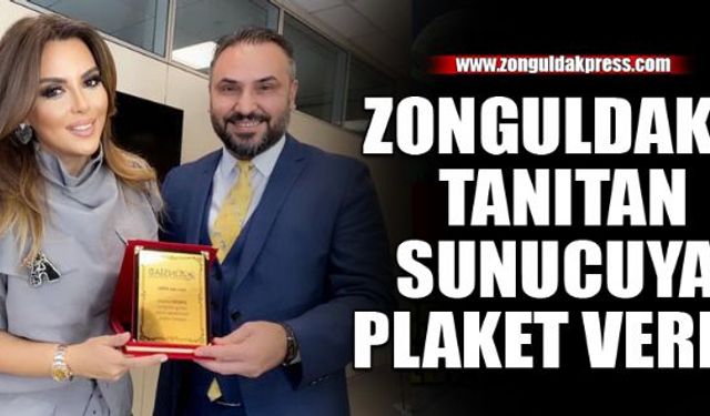 Zonguldak tanıtımı yapan sunucuya plaket