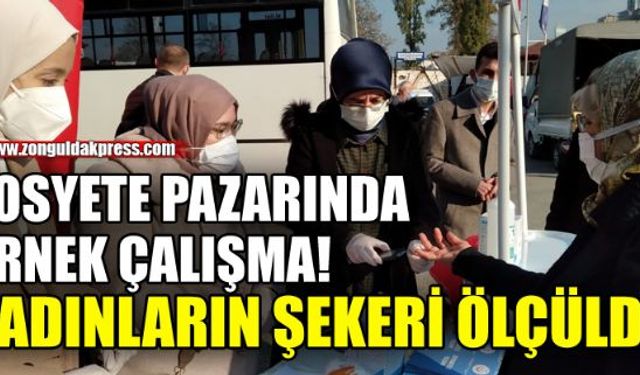 Sosyete pazarında şeker ölçümü...