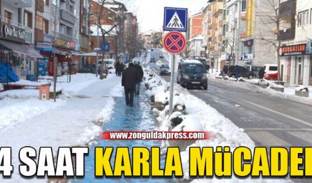 24 saat karla mücadele ediliyor 