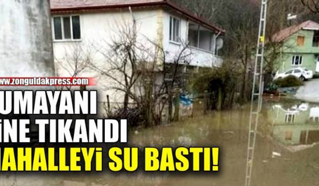 Cumayanı tıkandı mahalleyi su bastı