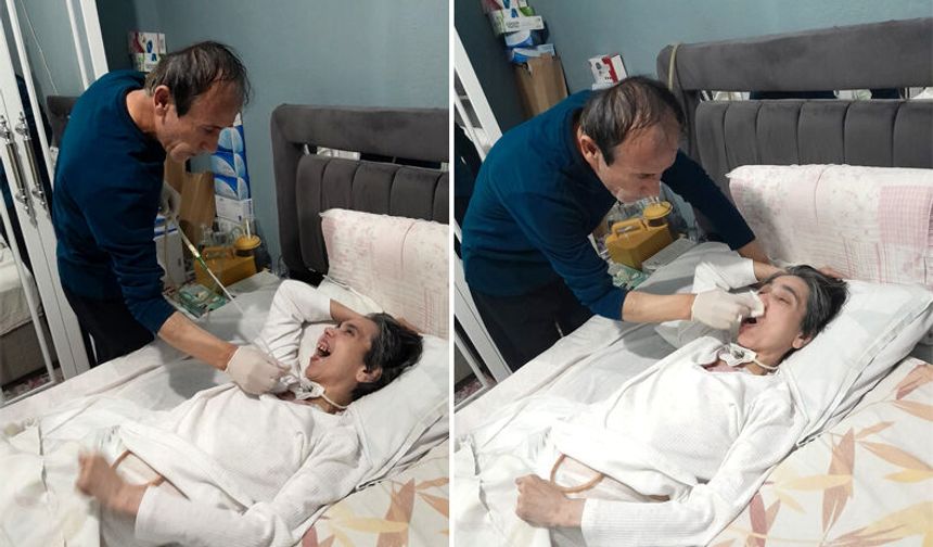 Yatalak eşi için yardım istiyor...